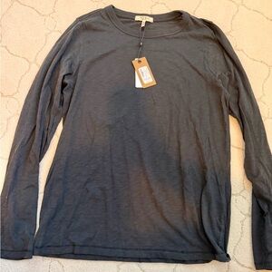 rag & bone The Slub Long Sleeve Tee Black NWT Size L